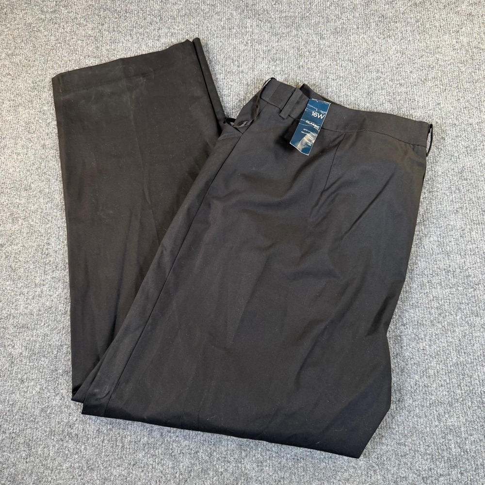 Jones New York Signature Woman Black Classic Fit Straight Leg Pant 16W NWT 3132
